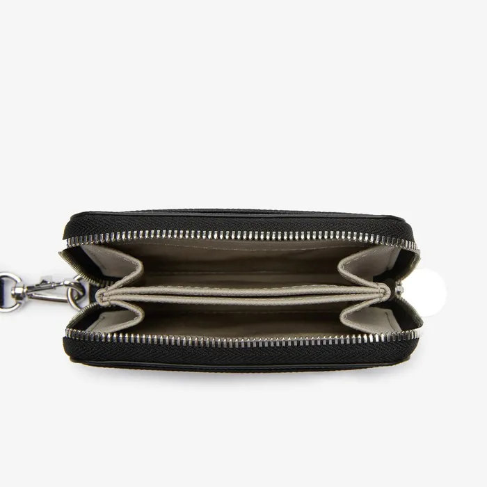 Daily Classic Small Coated Canvas Wallet Black Womens Lacoste Small Leather Goods On Sale