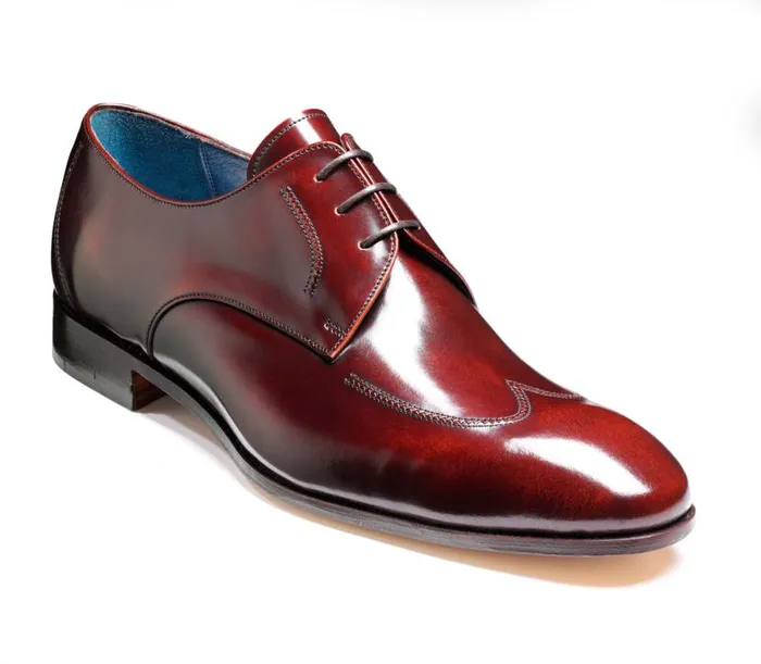 Daley 8211 Burgundy Hi Shine Mens Barker Shoes Derbys