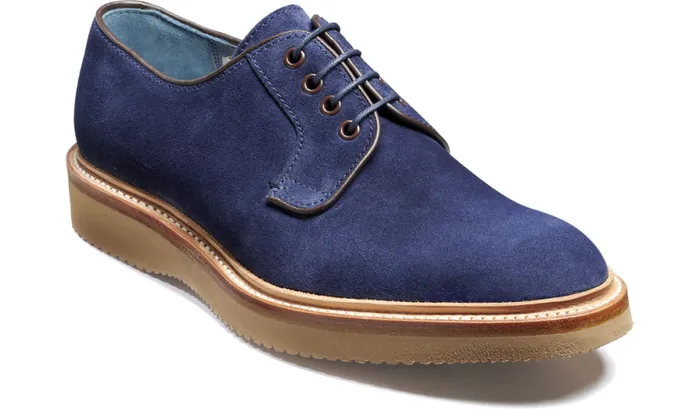 Dean 8211 Navy Suede Mens Barker Shoes Derbys
