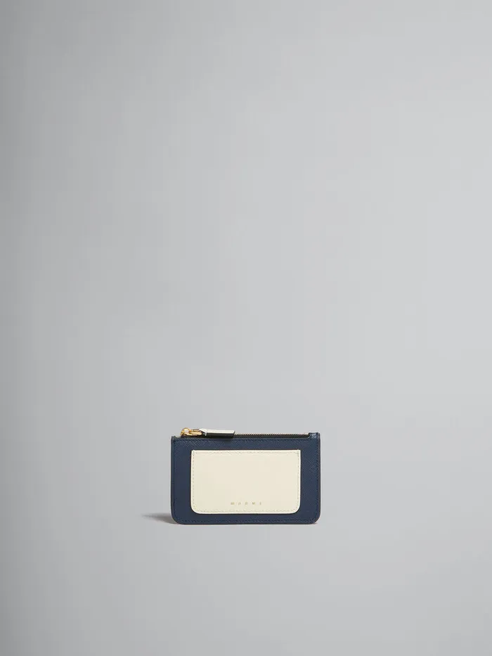 Deep Blue Cream And Green Saffiano Leather Card Case Women Marni Wallets and Small Leather Goods Deep Blue Cream And Green Saffiano Leather Card Case Women Marni Wallets and Small Leather Goods