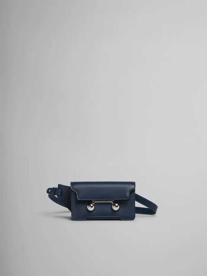 Deep Blue Leather Trunkaroo Crossbody Bag MenWomen Marni Belt Bags