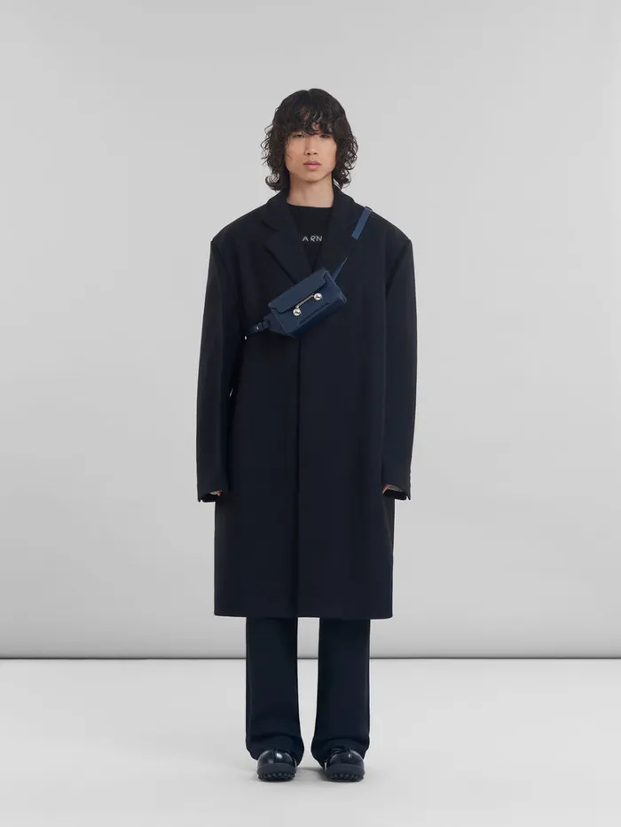 Deep Blue Leather Trunkaroo Crossbody Bag MenWomen Marni Belt Bags