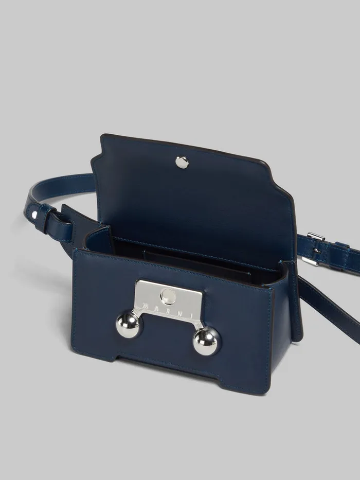 Deep Blue Leather Trunkaroo Crossbody Bag MenWomen Marni Belt Bags