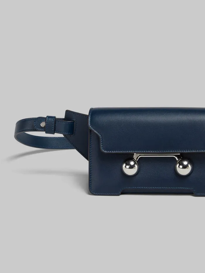Deep Blue Leather Trunkaroo Crossbody Bag MenWomen Marni Belt Bags