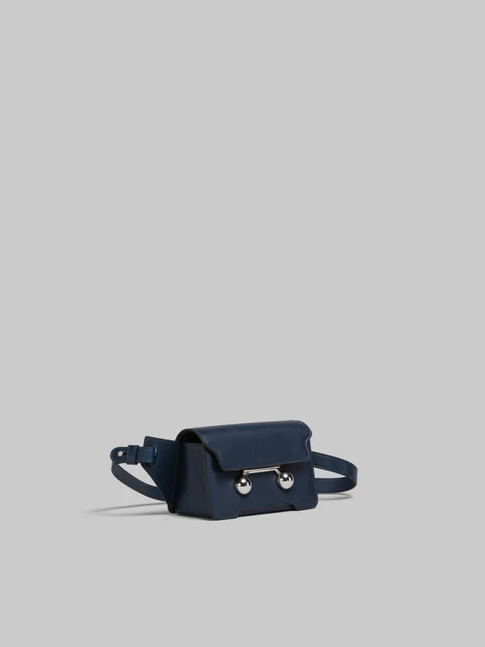Deep Blue Leather Trunkaroo Crossbody Bag MenWomen Marni Belt Bags