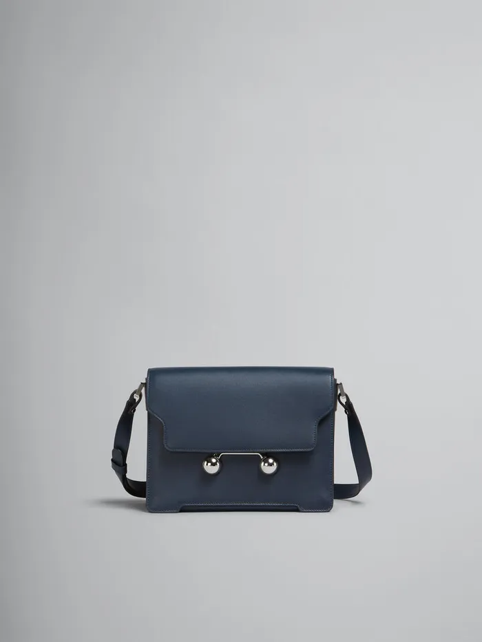 Deep Blue Leather Trunkaroo Medium Shoulder Bag MenWomen Marni Crossbody Bags
