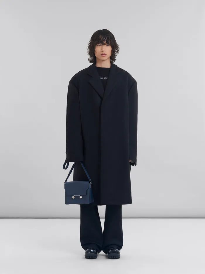 Deep Blue Leather Trunkaroo Medium Shoulder Bag MenWomen Marni Crossbody Bags