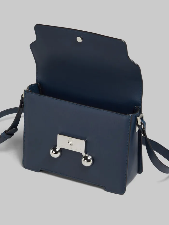 Deep Blue Leather Trunkaroo Medium Shoulder Bag MenWomen Marni Crossbody Bags