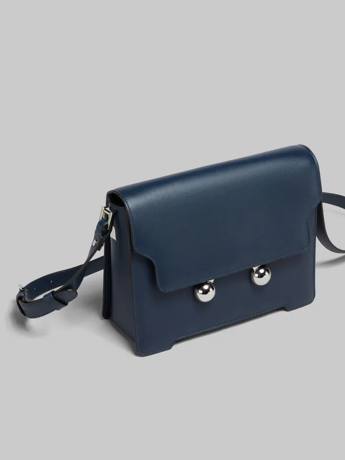 Deep Blue Leather Trunkaroo Medium Shoulder Bag MenWomen Marni Crossbody Bags