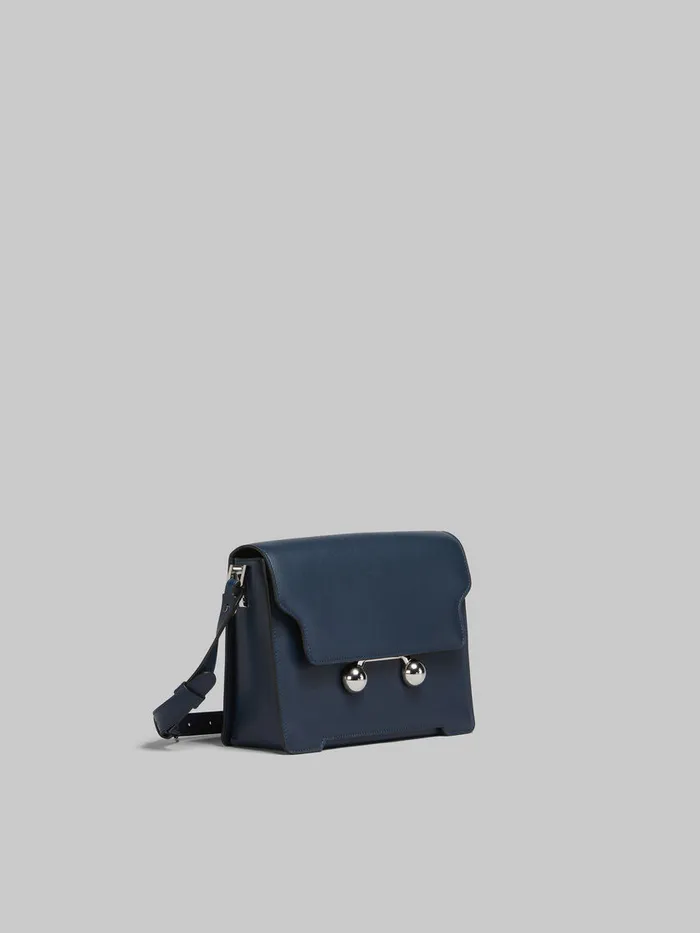 Deep Blue Leather Trunkaroo Medium Shoulder Bag MenWomen Marni Crossbody Bags