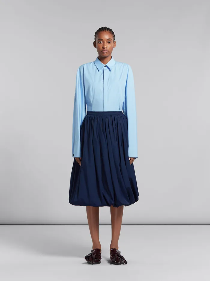 Deep Blue Organic Poplin Balloon Midi Skirt Women Marni Skirts