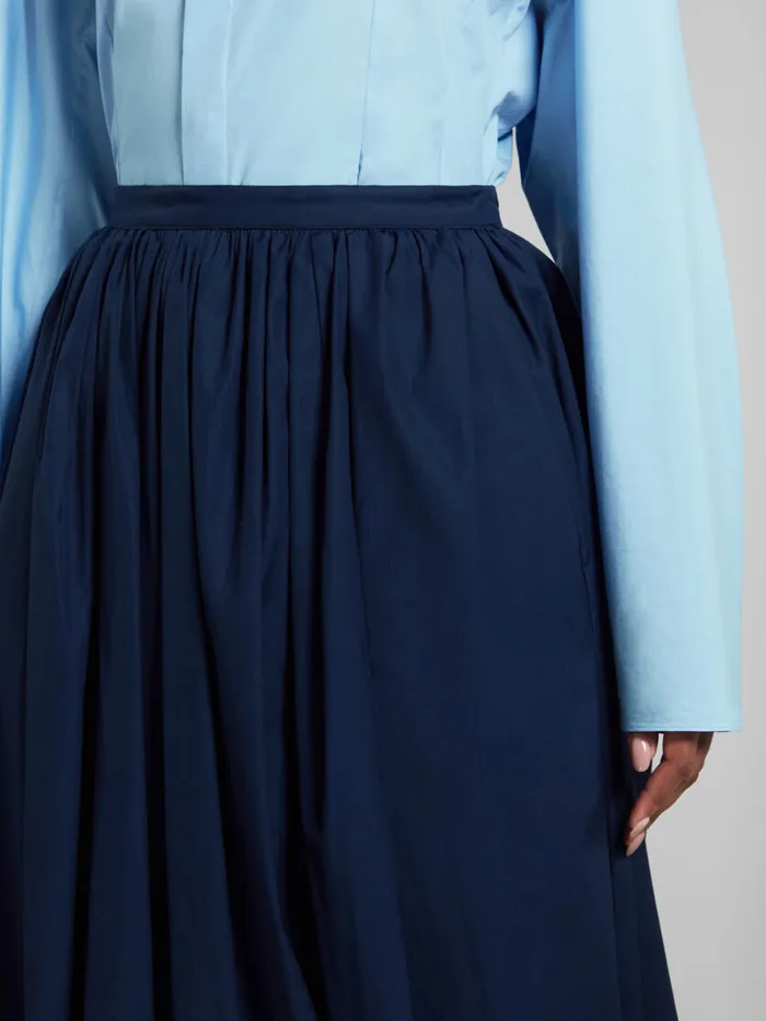 Deep Blue Organic Poplin Balloon Midi Skirt Women Marni Skirts