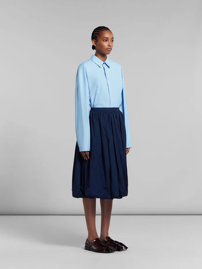 Deep Blue Organic Poplin Balloon Midi Skirt Women Marni Skirts