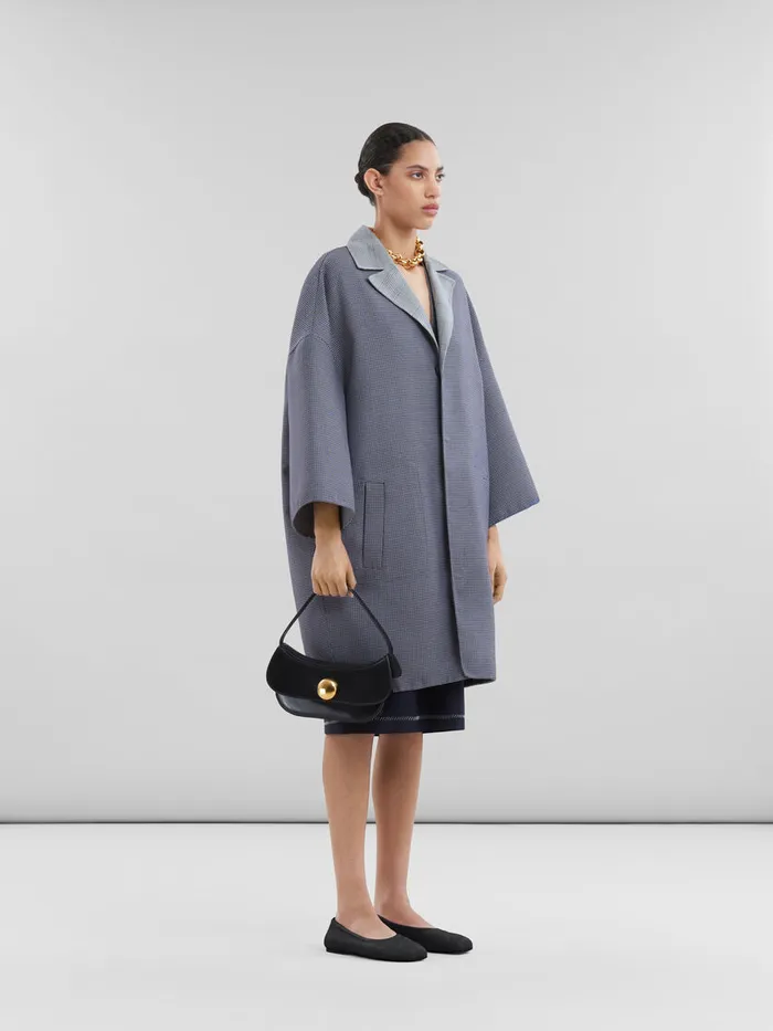 Deep Blue Tropical Wool Vneck Dress Women Marni Dresses