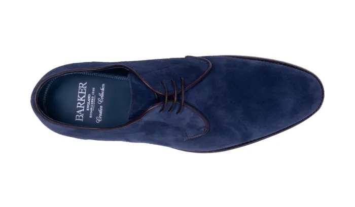 Derby 8211 Navy Suede Mens Barker Shoes Derbys