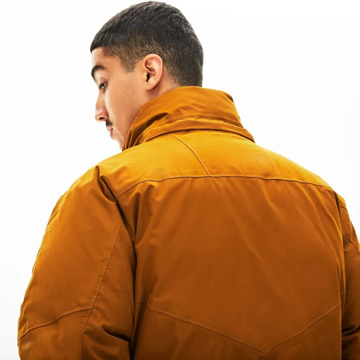 Detachable Faux Fur Hood Long Quilted Parka BrownKhaki Green Mens Lacoste Jackets and Coats Popular