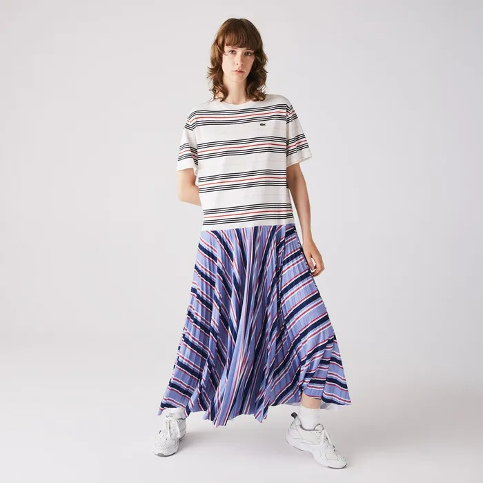 Dissimilar Striped Pleated Jersey Tshirt Dress PurpleNavy BlueWhiteRedLight Pink Womens Lacoste Dresses and Skirts Near Me Dissimilar Striped Pleated Jersey Tshirt Dress PurpleNavy BlueWhiteRedLight Pink Womens Lacoste Dresses and Skirts Near Me