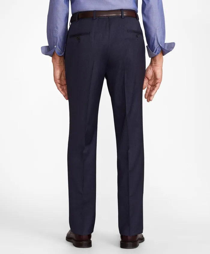 Dress Pants Men Brooks Brothers Brooks Brothers Flex MadisonFit Wool Trousers Blue