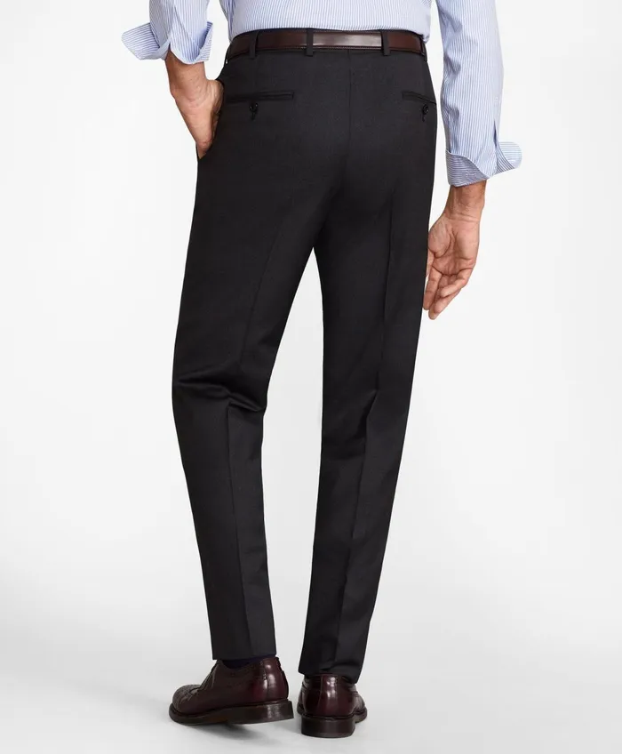 Dress Pants Men Brooks Brothers Brooks Brothers Flex MadisonFit Wool Trousers Charcoal