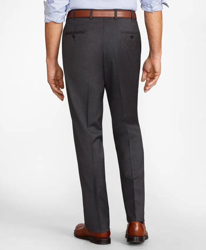 Dress Pants Men Brooks Brothers Brooks Brothers Flex MadisonFit Wool Trousers Grey