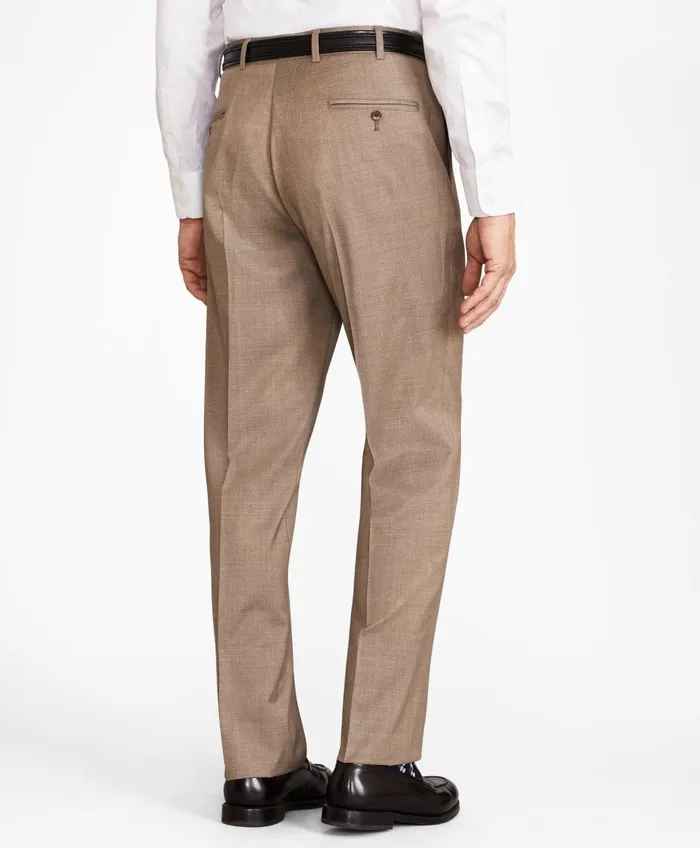 Dress Pants Men Brooks Brothers Brooks Brothers Flex MadisonFit Wool Trousers Tan