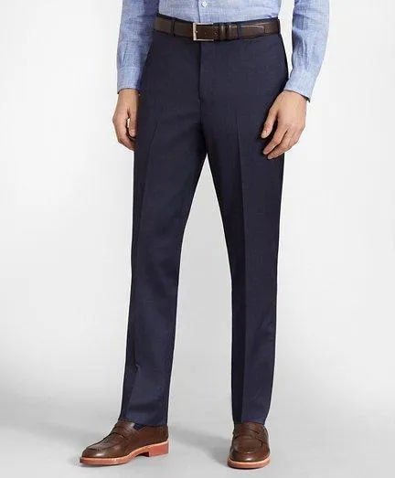 Dress Pants Men Brooks Brothers Brooks Brothers Flex MilanoFit Wool Trousers Blue