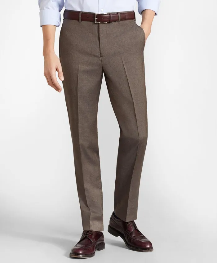 Dress Pants Men Brooks Brothers Brooks Brothers Flex MilanoFit Wool Trousers Brown Dress Pants Men Brooks Brothers Brooks Brothers Flex MilanoFit Wool Trousers Brown
