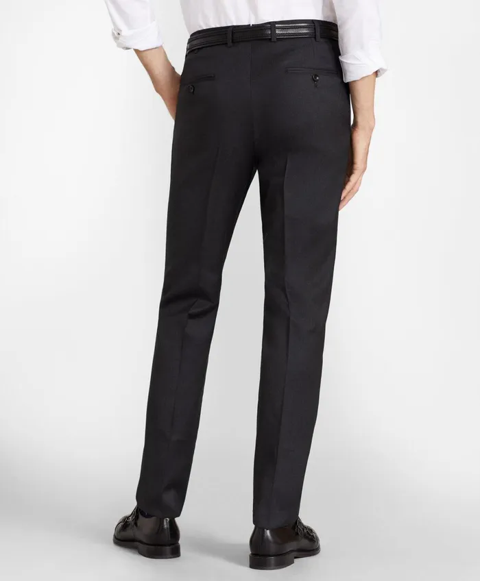 Dress Pants Men Brooks Brothers Brooks Brothers Flex MilanoFit Wool Trousers Charcoal