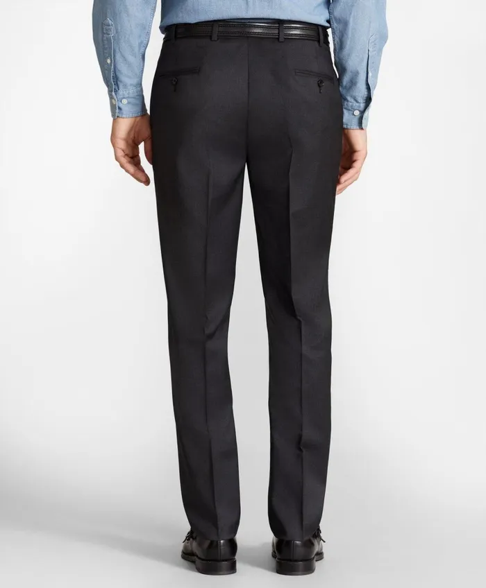 Dress Pants Men Brooks Brothers Brooks Brothers Flex RegentFit Wool Trousers Charcoal