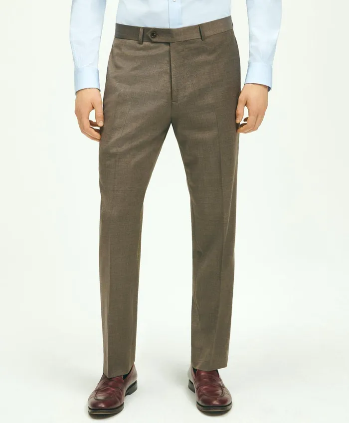 Dress Pants Men Brooks Brothers Classic Fit Wool 1818 Dress Pants Brown