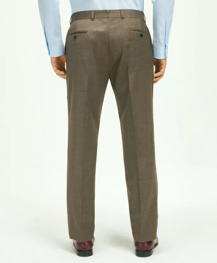 Dress Pants Men Brooks Brothers Classic Fit Wool 1818 Dress Pants Brown
