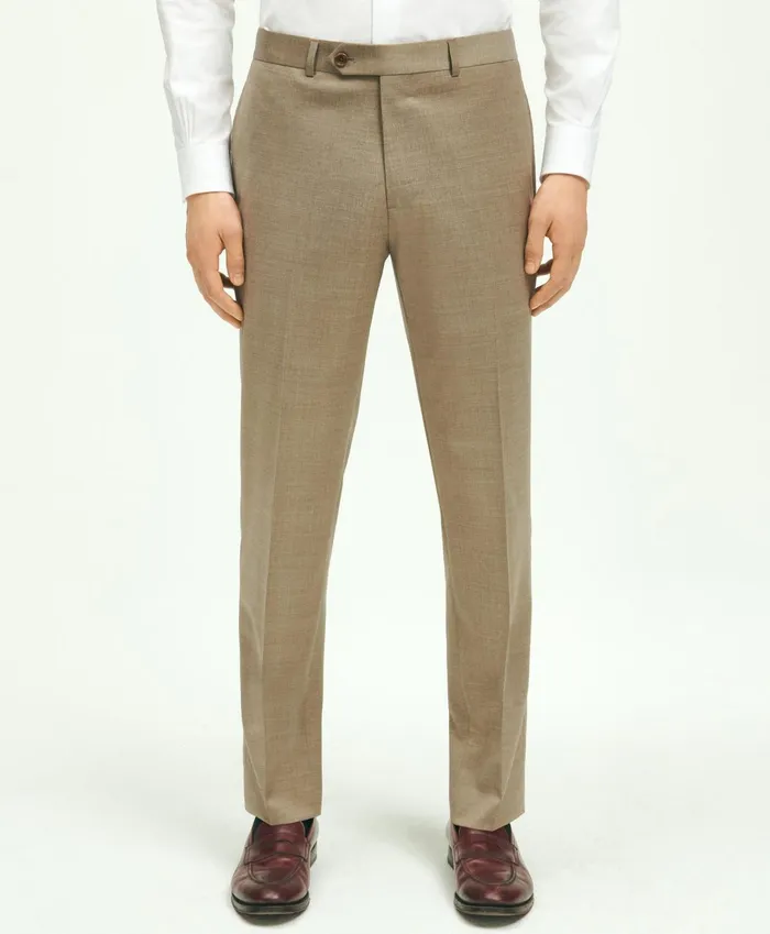 Dress Pants Men Brooks Brothers Classic Fit Wool 1818 Dress Pants Tan