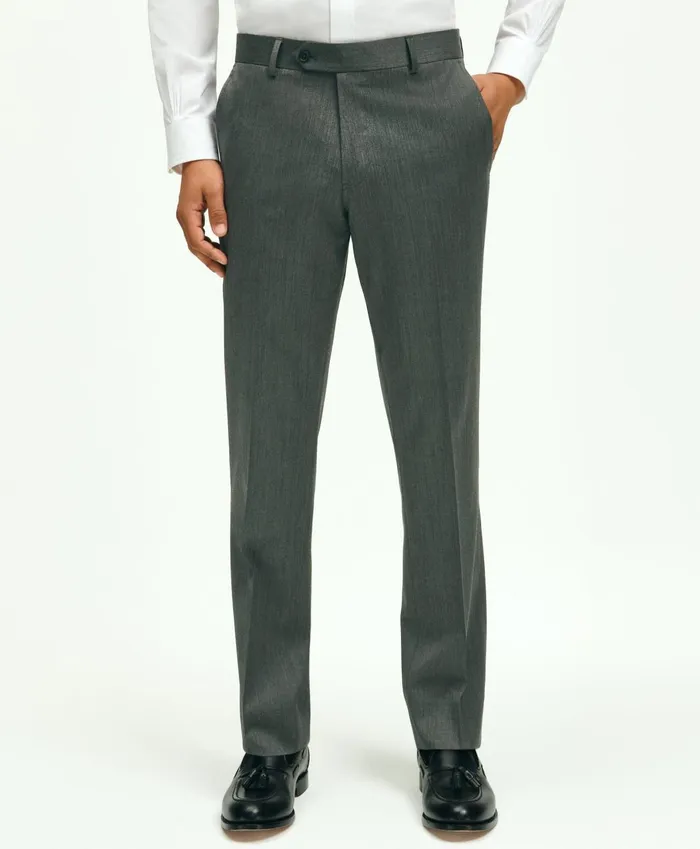Dress Pants Men Brooks Brothers Classic Fit Wool Herringbone 1818 Dress Trousers Grey Dress Pants Men Brooks Brothers Classic Fit Wool Herringbone 1818 Dress Trousers Grey