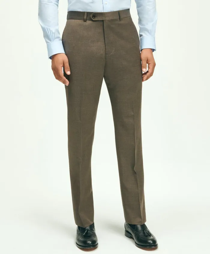 Dress Pants Men Brooks Brothers Slim Fit Wool 1818 Dress Pants Brown