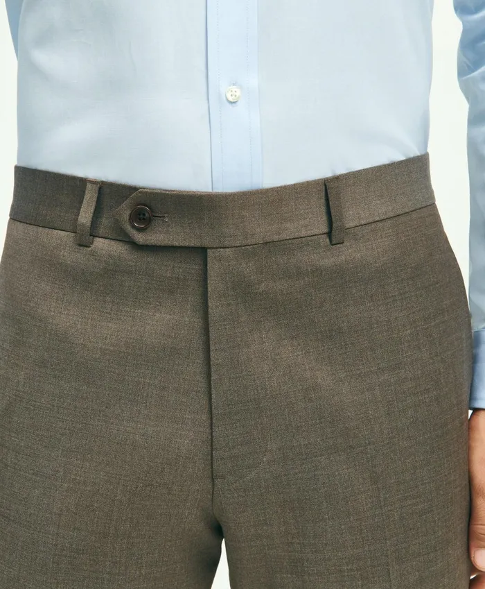 Dress Pants Men Brooks Brothers Slim Fit Wool 1818 Dress Pants Brown
