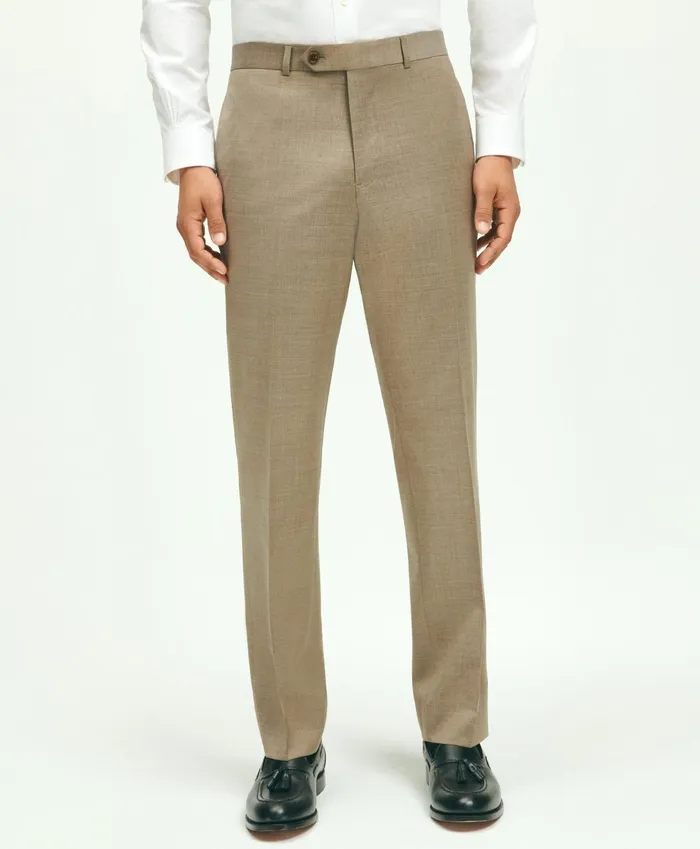 Dress Pants Men Brooks Brothers Slim Fit Wool 1818 Dress Pants Tan