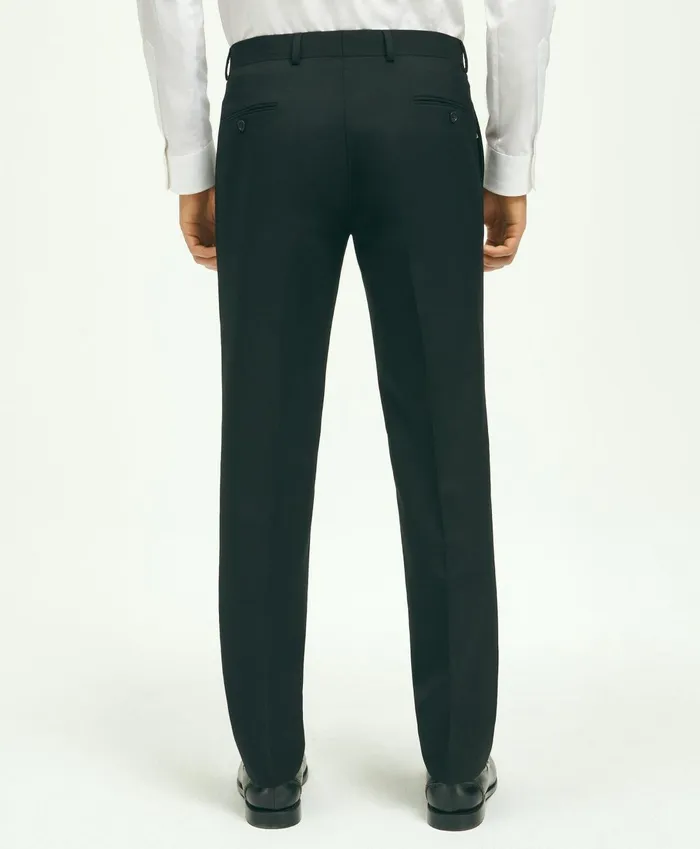 Dress Pants Men Brooks Brothers Slim Fit Wool Hopsack Trousers Black