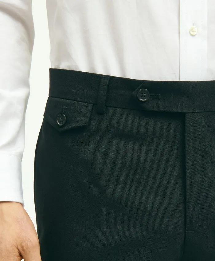 Dress Pants Men Brooks Brothers Slim Fit Wool Hopsack Trousers Black