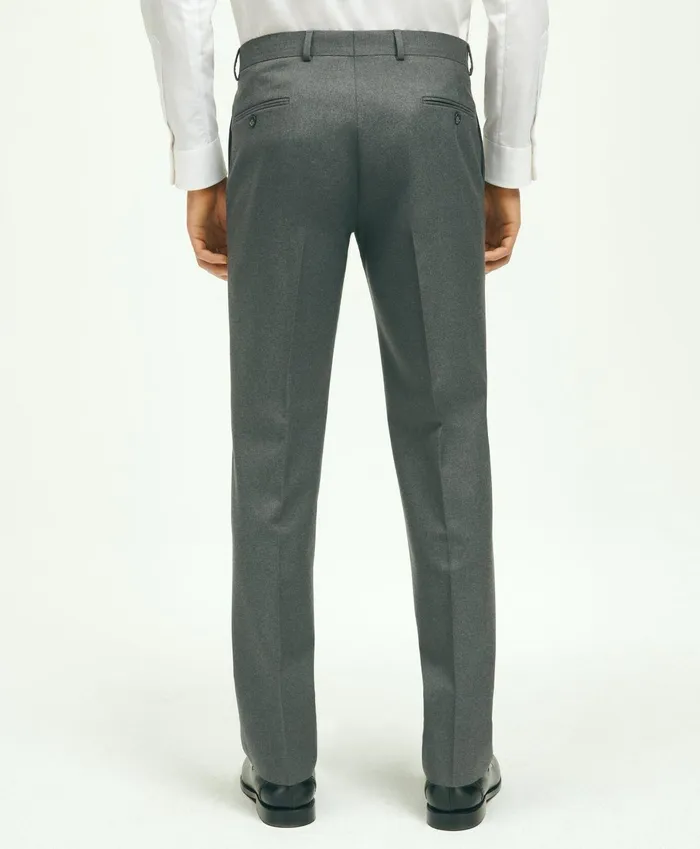 Dress Pants Men Brooks Brothers Slim Fit Wool Hopsack Trousers Grey