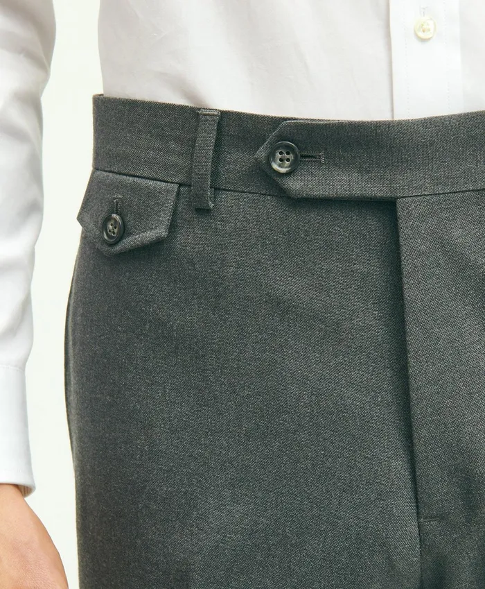 Dress Pants Men Brooks Brothers Slim Fit Wool Hopsack Trousers Grey