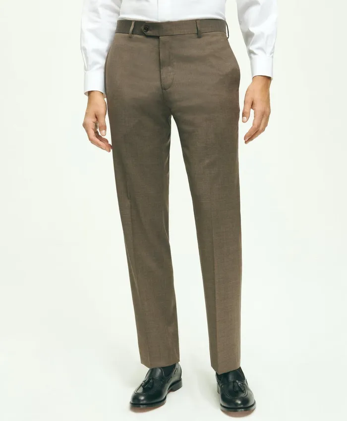 Dress Pants Men Brooks Brothers Traditional Fit Wool 1818 Dress Pants Brown