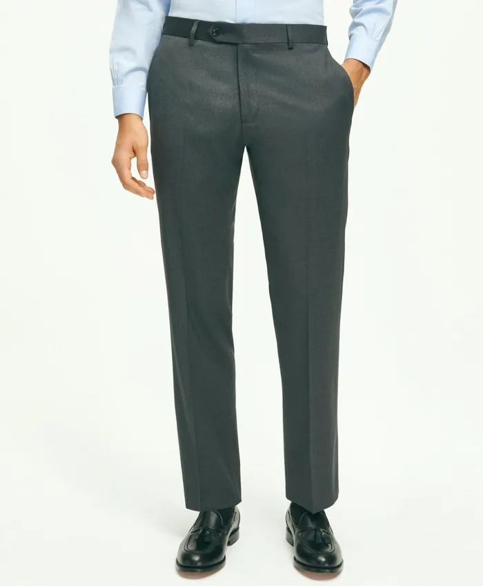Dress Pants Men Brooks Brothers Traditional Fit Wool 1818 Dress Pants Grey