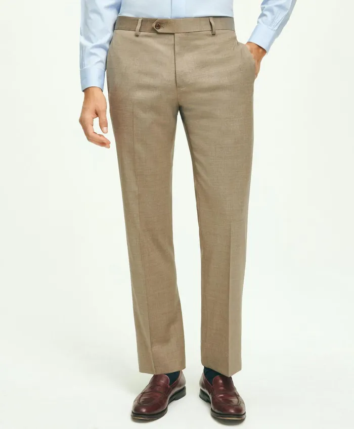Dress Pants Men Brooks Brothers Traditional Fit Wool 1818 Dress Pants Tan