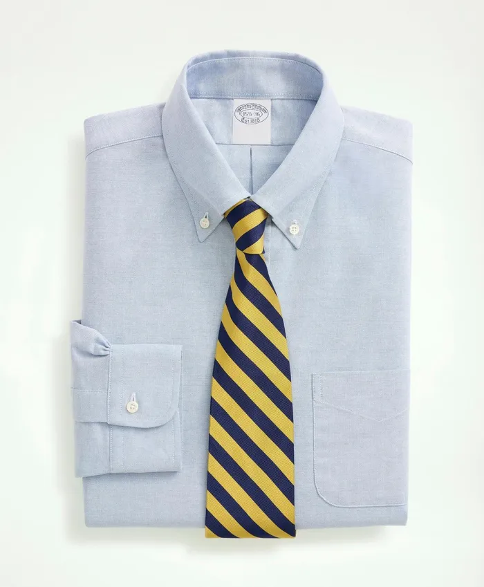 Dress Shirts Men Brooks Brothers AmericanMade Oxford Cloth ButtonDown Dress Shirt Blue