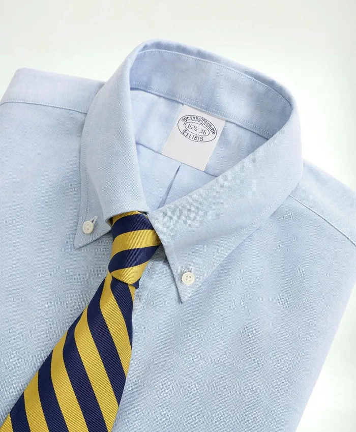 Dress Shirts Men Brooks Brothers AmericanMade Oxford Cloth ButtonDown Dress Shirt Blue