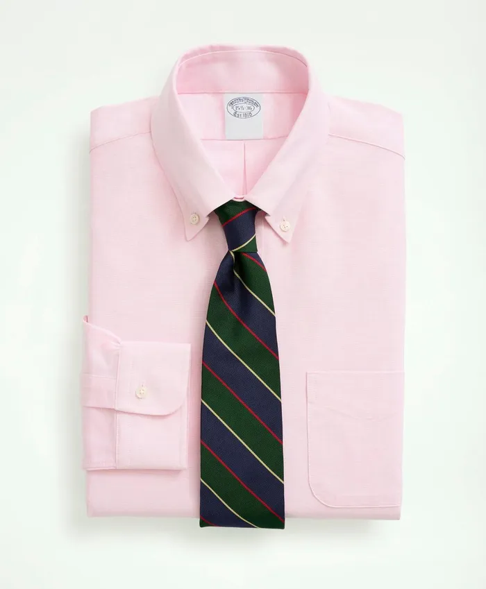Dress Shirts Men Brooks Brothers AmericanMade Oxford Cloth ButtonDown Dress Shirt Light Pink