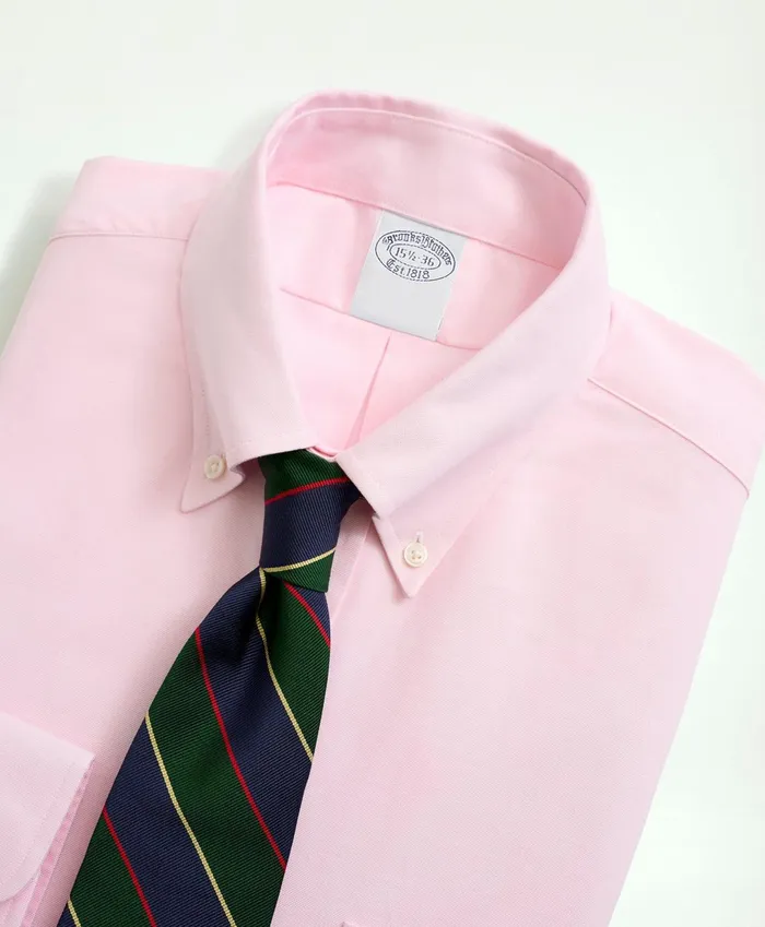 Dress Shirts Men Brooks Brothers AmericanMade Oxford Cloth ButtonDown Dress Shirt Light Pink