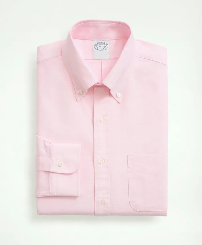 Dress Shirts Men Brooks Brothers AmericanMade Oxford Cloth ButtonDown Dress Shirt Light Pink