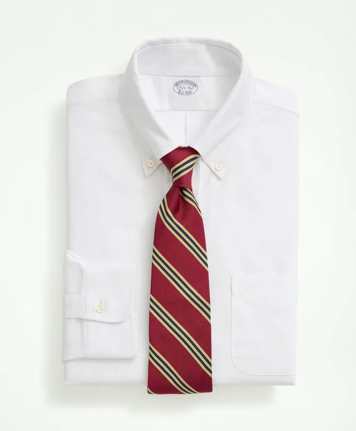 Dress Shirts Men Brooks Brothers AmericanMade Oxford Cloth ButtonDown Dress Shirt White