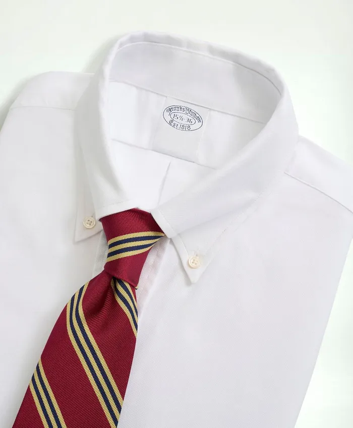 Dress Shirts Men Brooks Brothers AmericanMade Oxford Cloth ButtonDown Dress Shirt White
